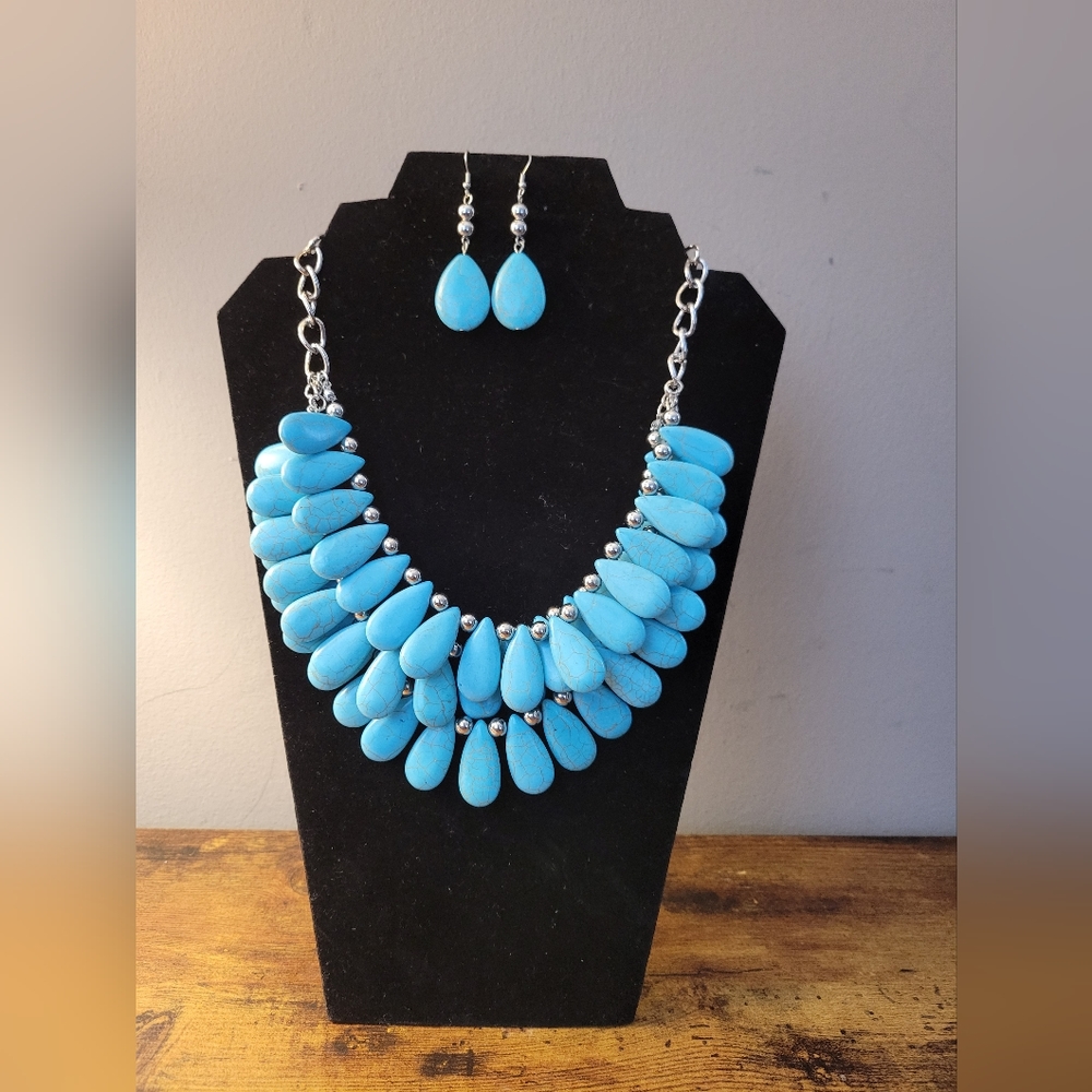 Beautiful 3 Layered Blue Statement Piece